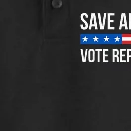 Save America Vote Republican Dry Zone Grid Performance Polo