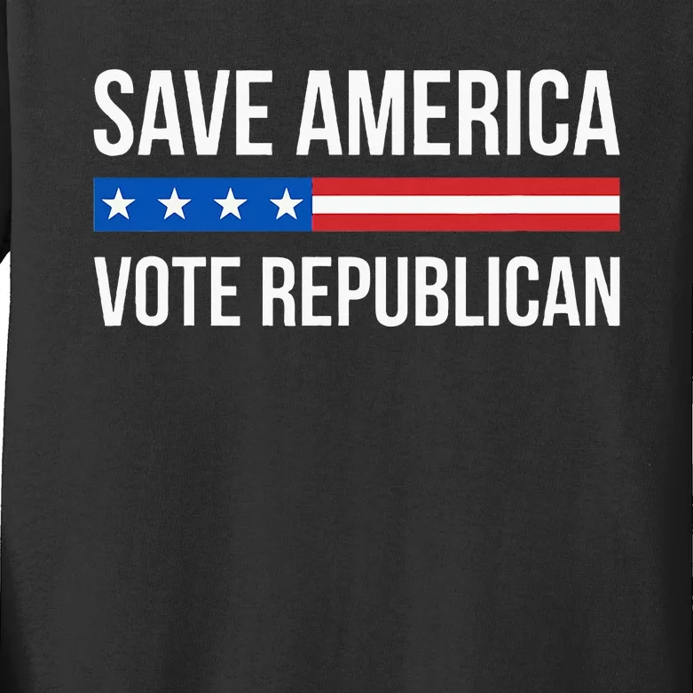 Save America Vote Republican Kids Long Sleeve Shirt