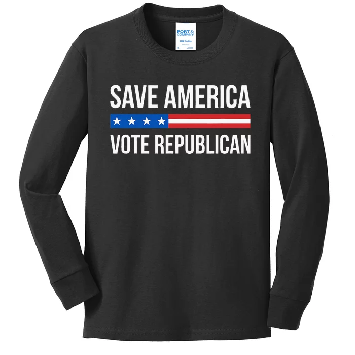 Save America Vote Republican Kids Long Sleeve Shirt