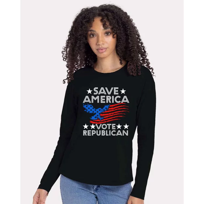 Save America Vote Republican Proud Conservative American Womens Cotton Relaxed Long Sleeve T-Shirt