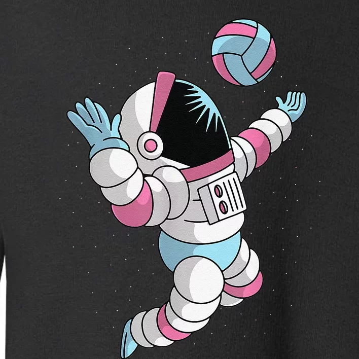 Space Astronaut Volleyball Illustration funny volleyball player Toddler Sweatshirt