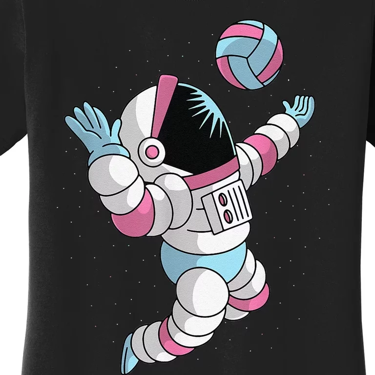 Space Astronaut Volleyball Illustration funny volleyball player Women's T-Shirt