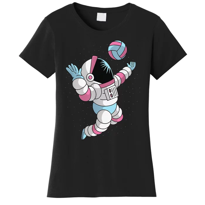 Space Astronaut Volleyball Illustration funny volleyball player Women's T-Shirt