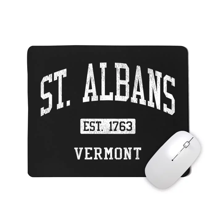 St. Albans Vermont Vt Js04 Vintage Athletic Mousepad