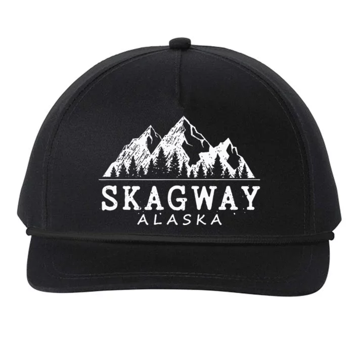 Skagway Alaska Vintage Mountains Nature Souvenir Snapback Five-Panel Rope Hat