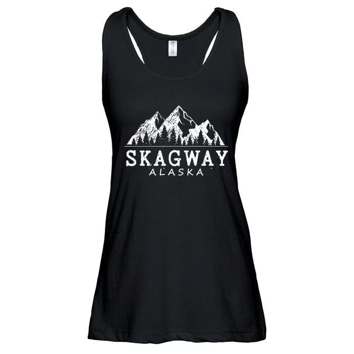 Skagway Alaska Vintage Mountains Nature Souvenir Ladies Essential Flowy Tank