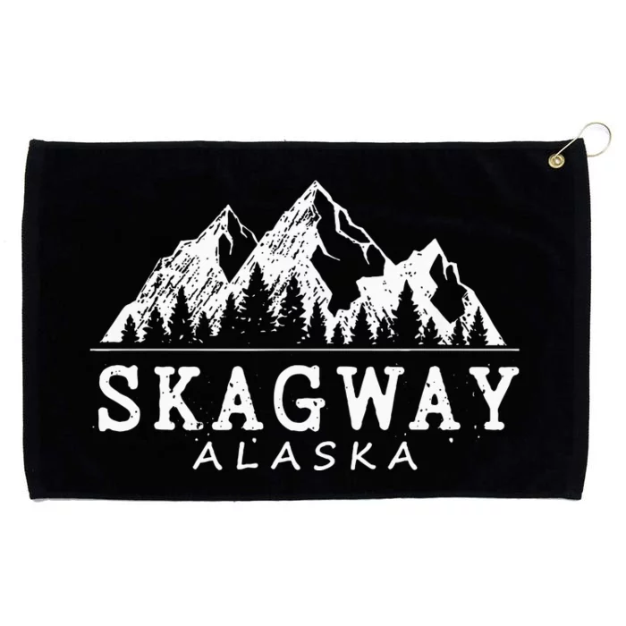 Skagway Alaska Vintage Mountains Nature Souvenir Grommeted Golf Towel