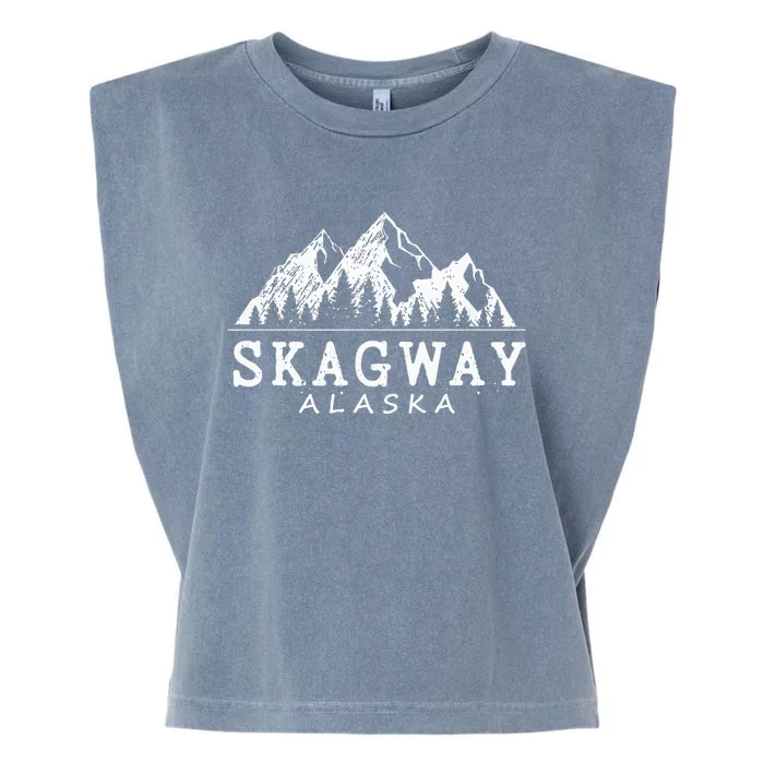 Skagway Alaska Vintage Mountains Nature Souvenir Garment-Dyed Women's Muscle Tee