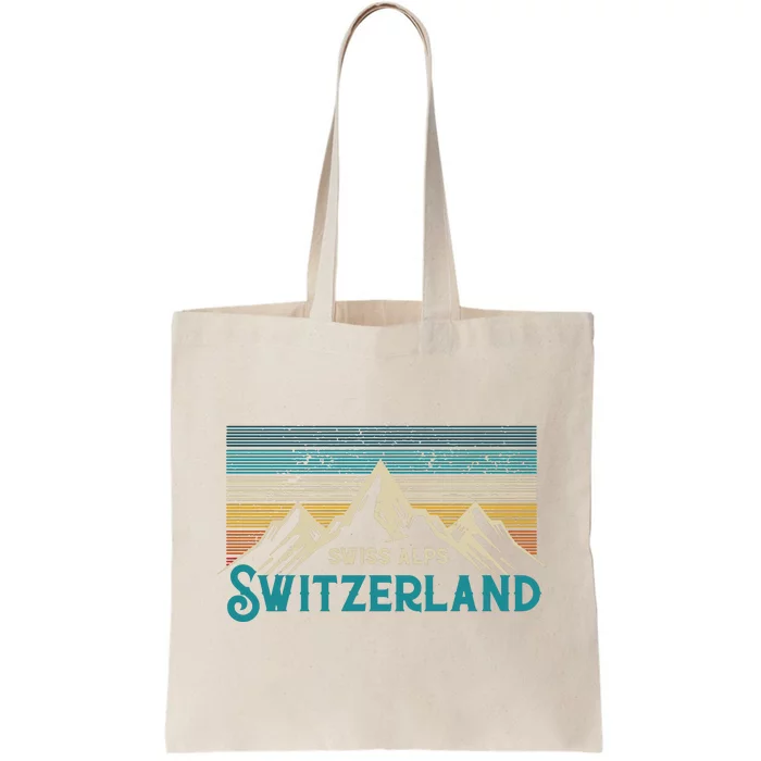 Switzerland Alps Vintage Mountains Swiss Souvenir Gift Tote Bag