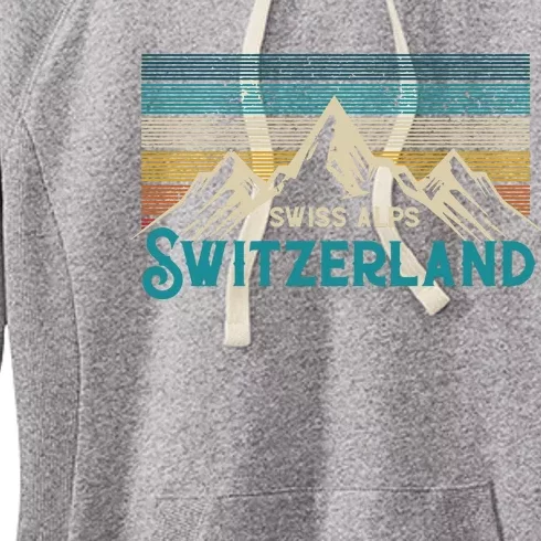 Switzerland Alps Vintage Mountains Swiss Souvenir Gift Women's Fleece Hoodie