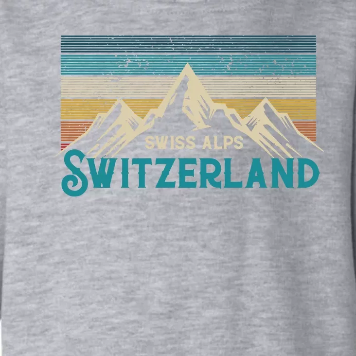 Switzerland Alps Vintage Mountains Swiss Souvenir Gift Toddler Hoodie