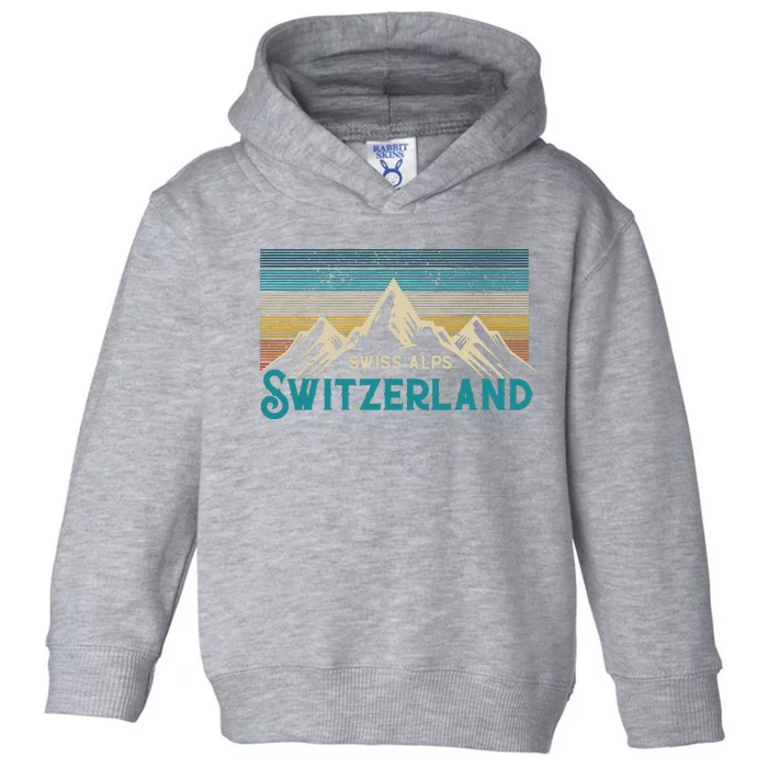 Switzerland Alps Vintage Mountains Swiss Souvenir Gift Toddler Hoodie