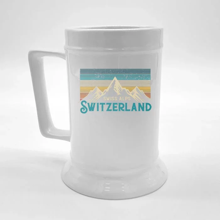 Switzerland Alps Vintage Mountains Swiss Souvenir Gift Front & Back Beer Stein