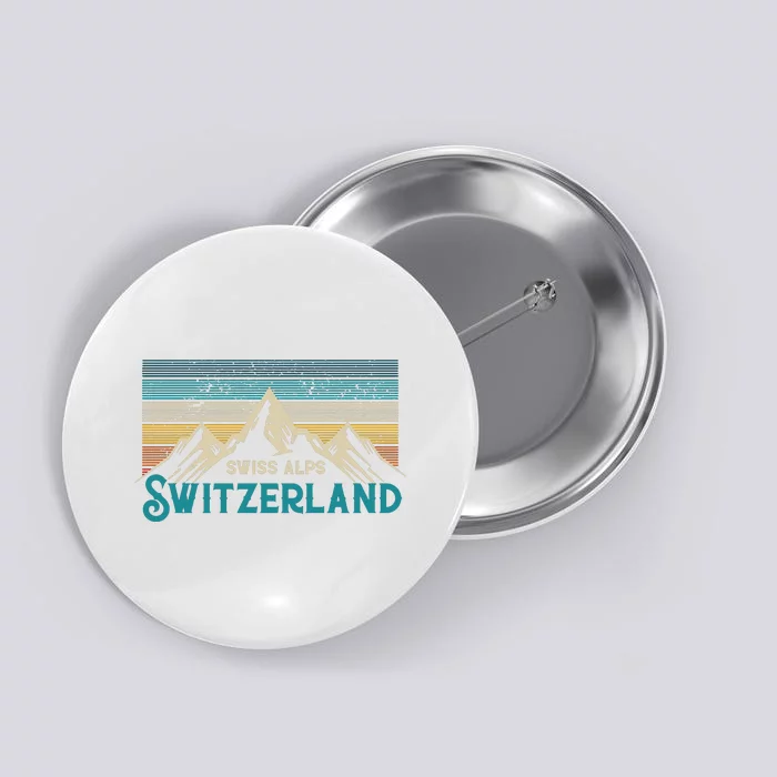 Switzerland Alps Vintage Mountains Swiss Souvenir Gift Button