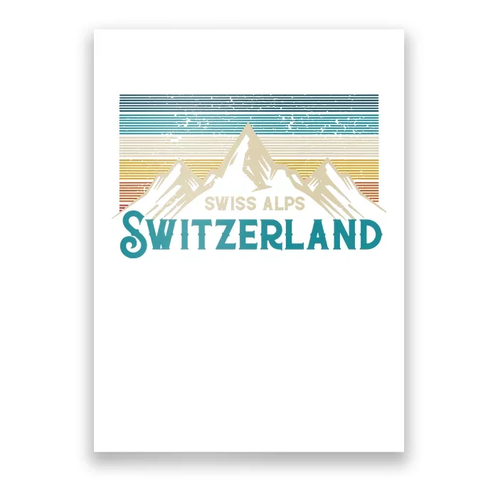 Switzerland Alps Vintage Mountains Swiss Souvenir Gift Poster