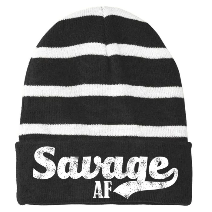 Savage AF Striped Beanie with Solid Band