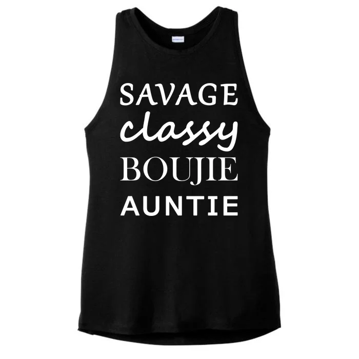 Savage Classy Bougie Auntie Funny Aunt Ladies Tri-Blend Wicking Tank