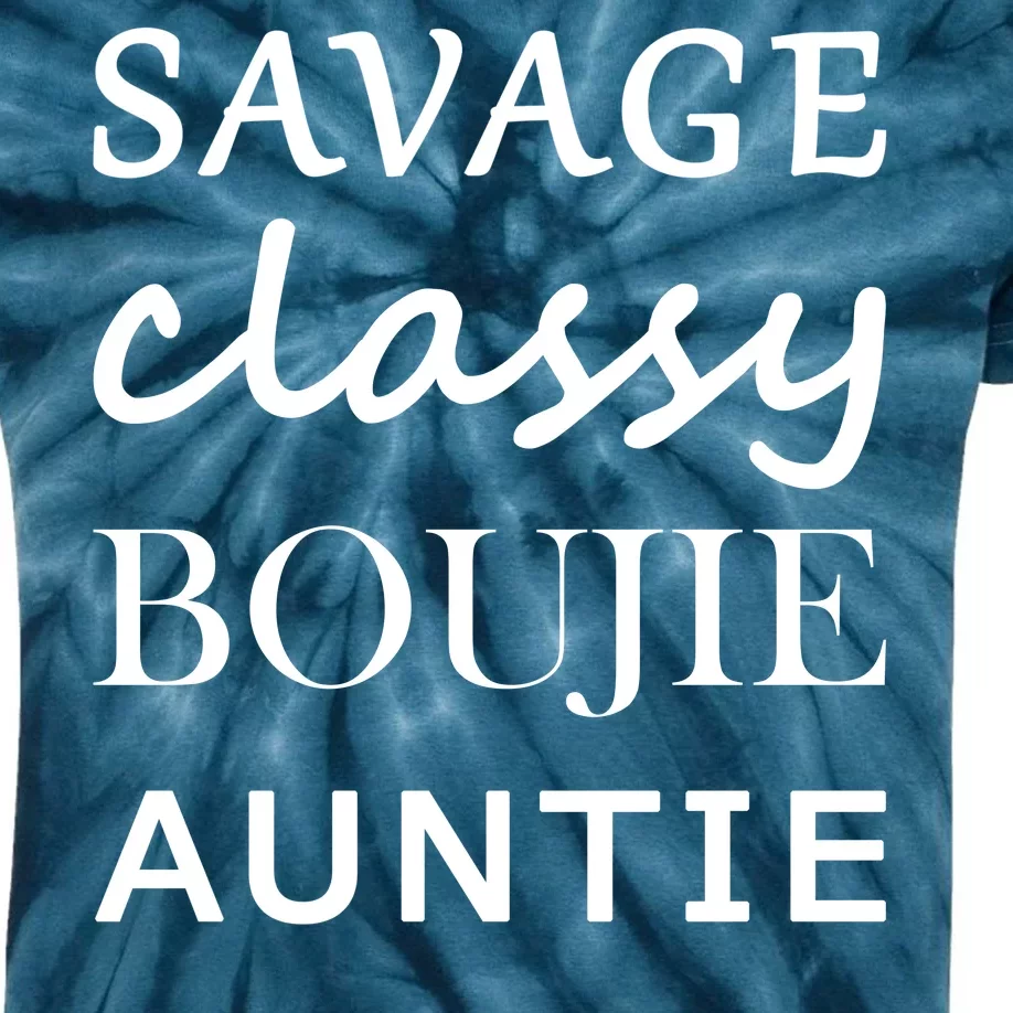 Savage Classy Bougie Auntie Funny Aunt Kids Tie-Dye T-Shirt