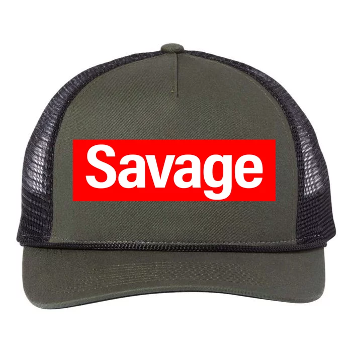 Savage Logo Retro Rope Trucker Hat Cap