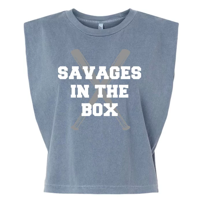 Savages In The Box Baseball Bats Garment-Dyed Women's Muscle Tee