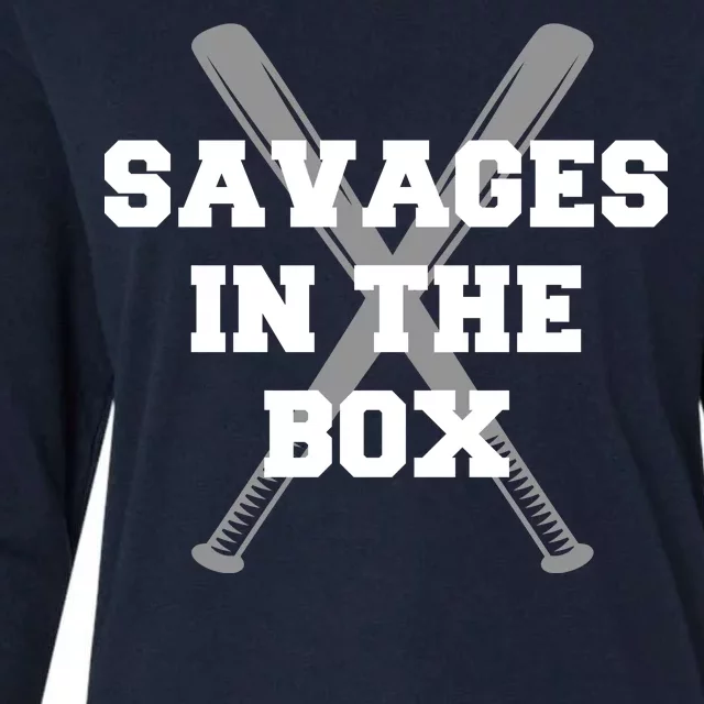 Savages In The Box Baseball Bats Womens Cotton Relaxed Long Sleeve T-Shirt