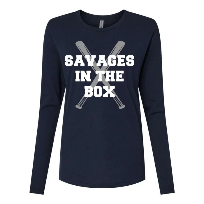 Savages In The Box Baseball Bats Womens Cotton Relaxed Long Sleeve T-Shirt