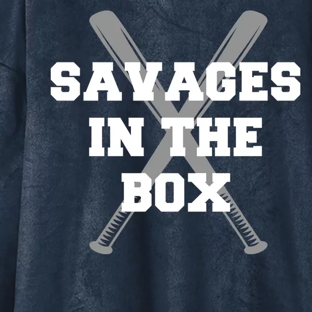 Savages In The Box Baseball Bats Hooded Wearable Blanket