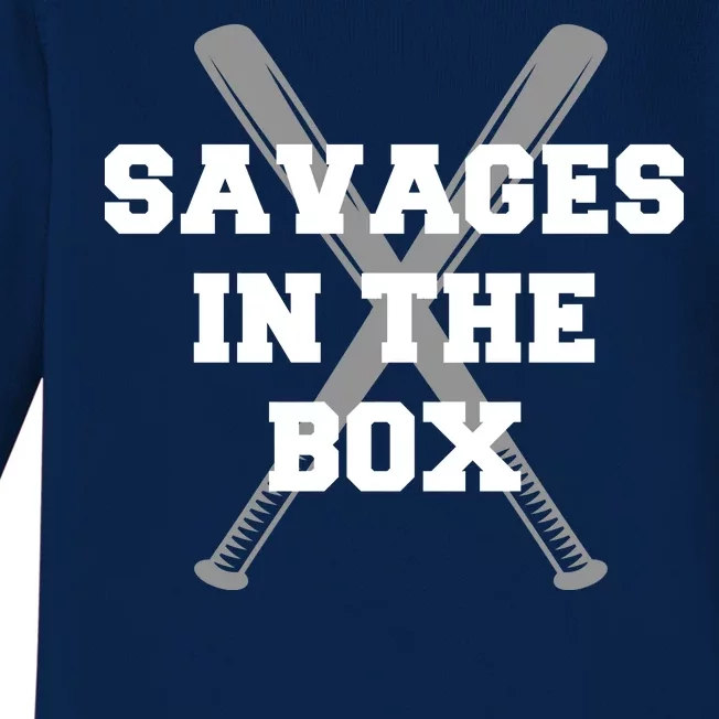 Savages In The Box Baseball Bats Baby Long Sleeve Bodysuit