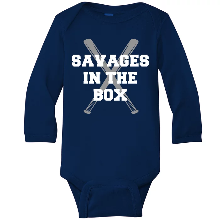 Savages In The Box Baseball Bats Baby Long Sleeve Bodysuit