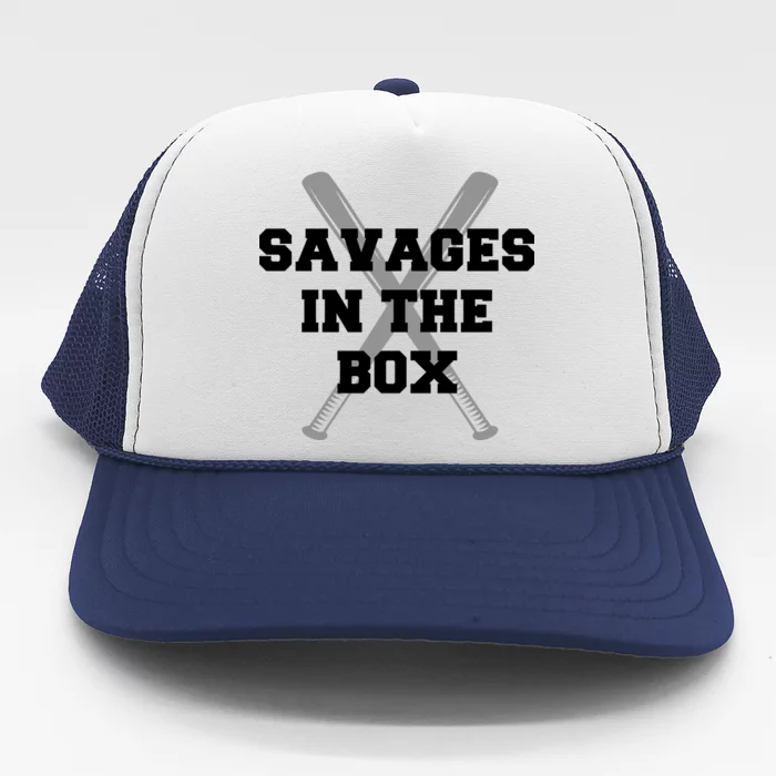 Savages In The Box Baseball Bats Trucker Hat