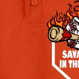 Savages In The Box Baseball Graphic Dry Zone Grid Performance Polo