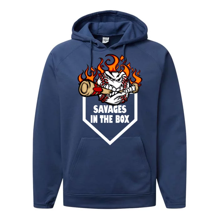 Savages In The Box Baseball Graphic Performance Fleece Hoodie