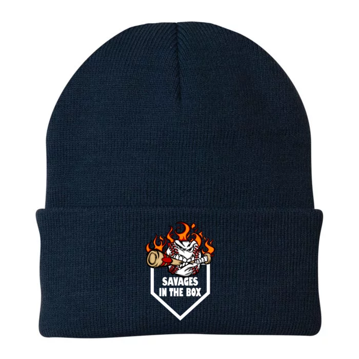 Savages In The Box Baseball Graphic Knit Cap Winter Beanie