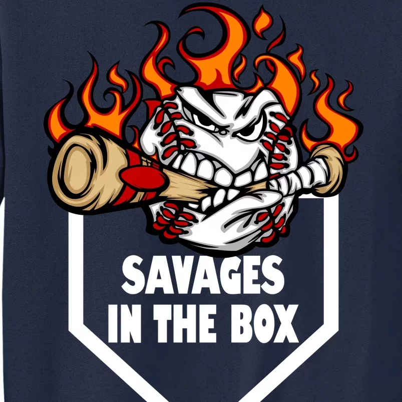 Savages In The Box Baseball Graphic Tall Sweatshirt