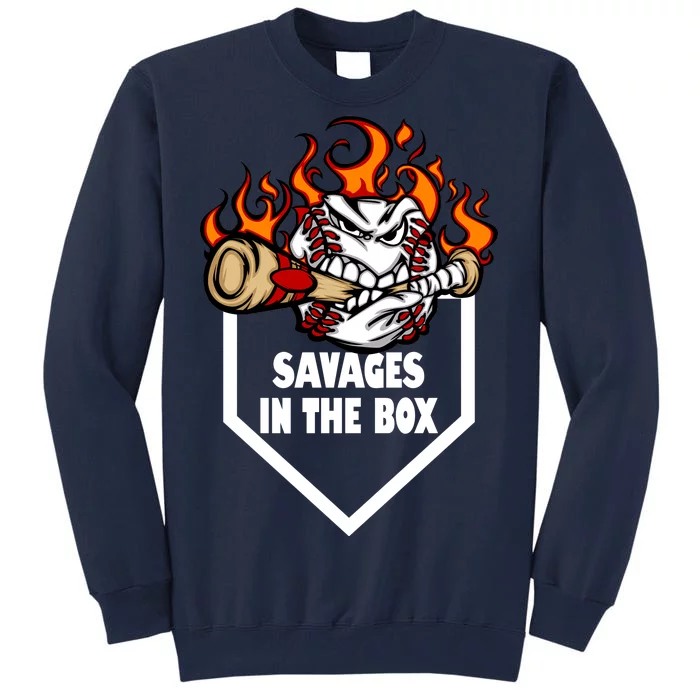 Savages In The Box Baseball Graphic Tall Sweatshirt