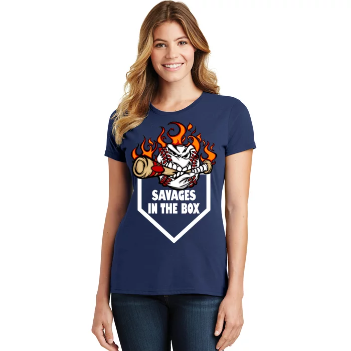 Savages In The Box Baseball Graphic Women's T-Shirt