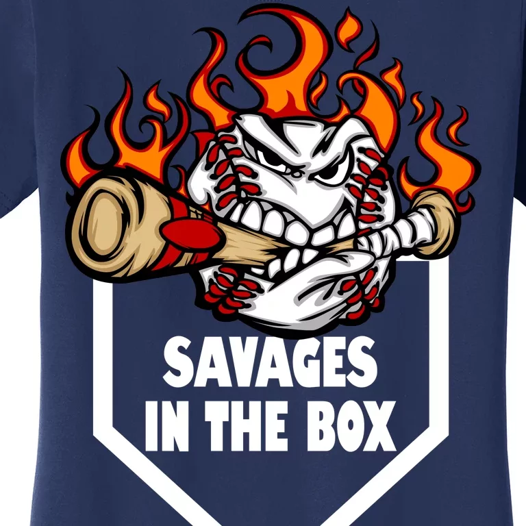 Savages In The Box Baseball Graphic Women's T-Shirt