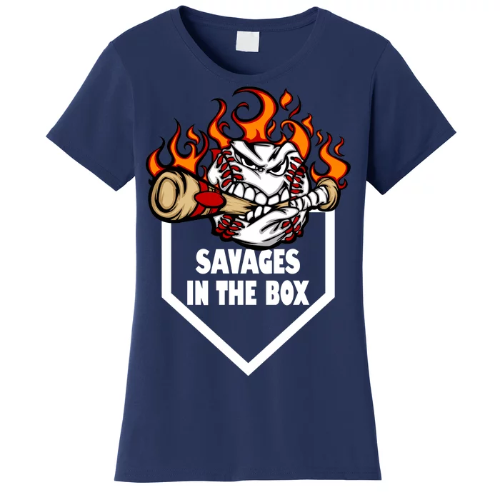 Savages In The Box Baseball Graphic Women's T-Shirt