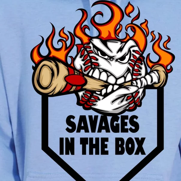 Savages In The Box Baseball Graphic Unisex Surf Hoodie