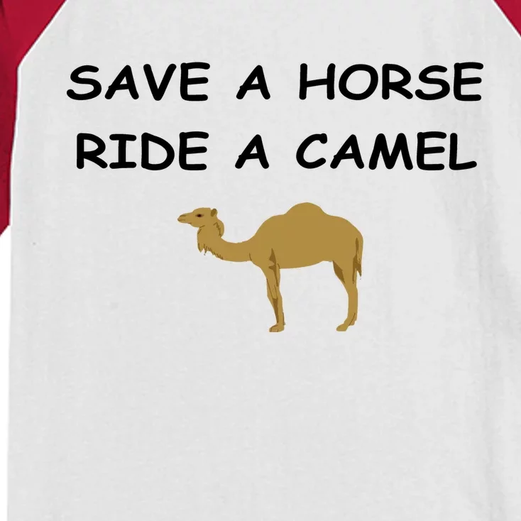 Save A Horse Ride A Camel Funny Kids Colorblock Raglan Jersey