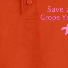 Save a Life Grope Your Wife Breast Cancer Dry Zone Grid Performance Polo