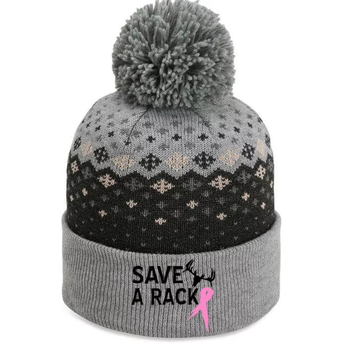 Save A Rack Breast Cancer Ribbon The Baniff Cuffed Pom Beanie