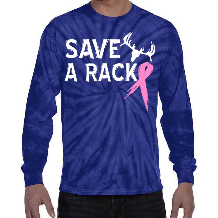 Save A Rack Breast Cancer Ribbon Tie-Dye Long Sleeve Shirt