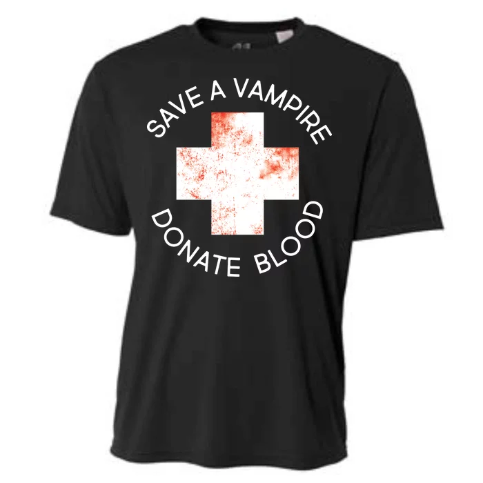 Save A Vampire Donate Blood Cooling Performance Crew T-Shirt