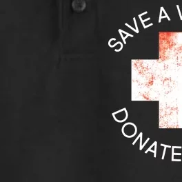 Save A Vampire Donate Blood Dry Zone Grid Performance Polo