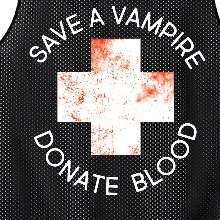 Save A Vampire Donate Blood Mesh Reversible Basketball Jersey Tank