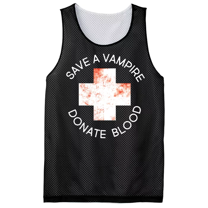 Save A Vampire Donate Blood Mesh Reversible Basketball Jersey Tank