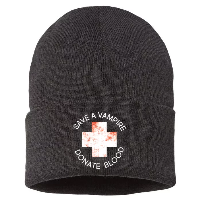 Save A Vampire Donate Blood Sustainable Knit Beanie