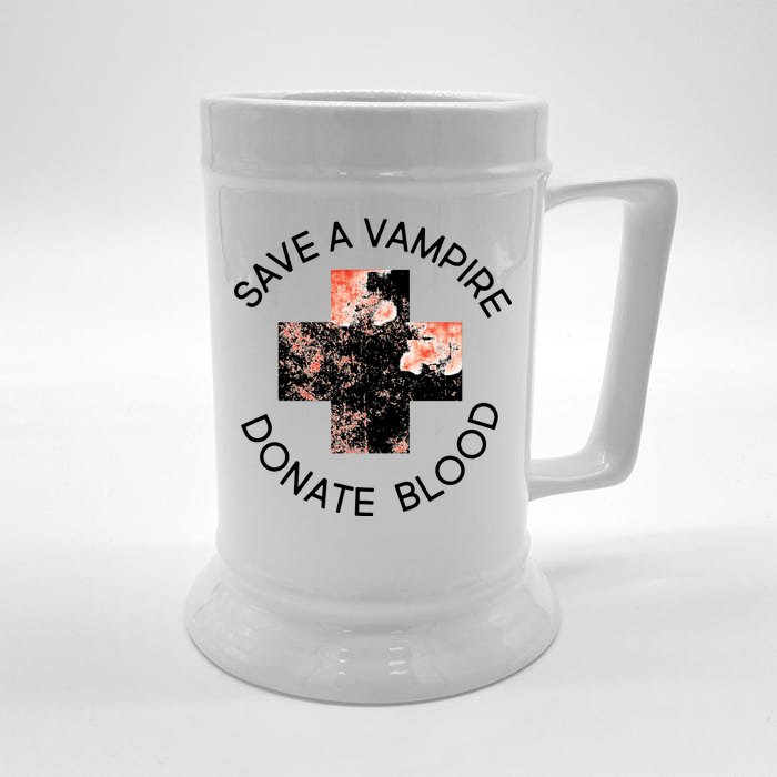 Save A Vampire Donate Blood Front & Back Beer Stein