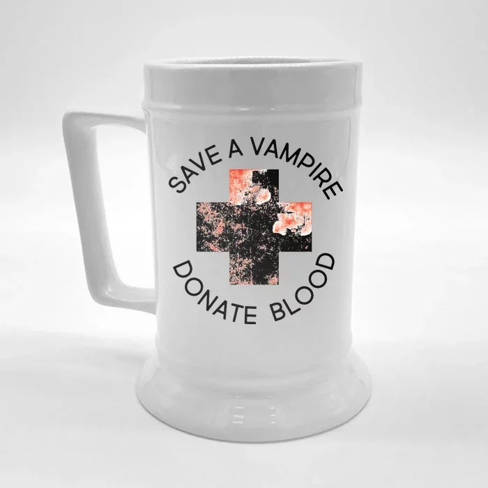 Save A Vampire Donate Blood Front & Back Beer Stein